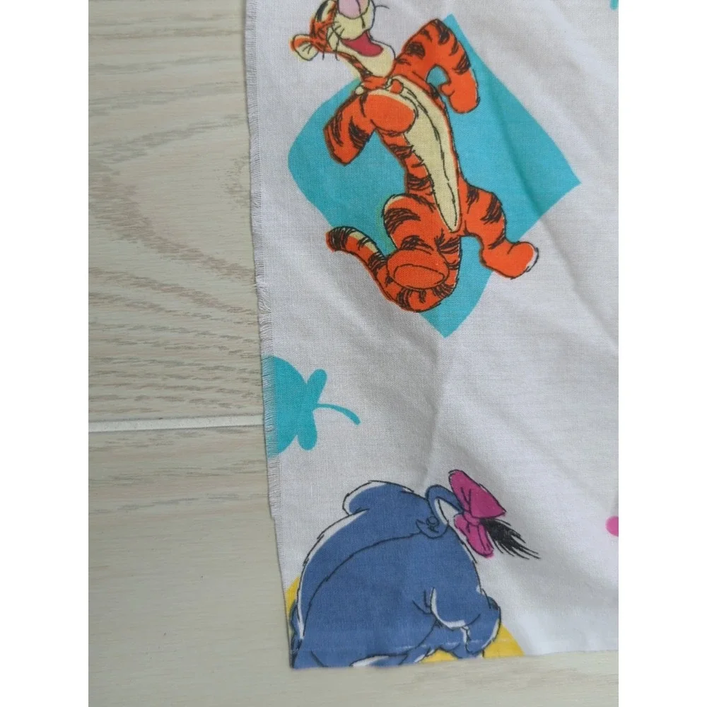 Vintage Winnie the Pooh squares butterflies Fabric piece part of sheet? 41x72 +